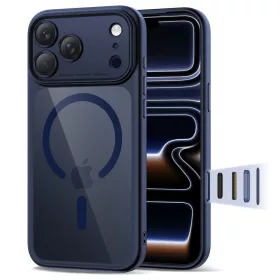   Tech-protect magpeak magsafe cc iPhone 17 Pro mélykék/átlátszó tok