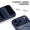 Tech-protect magpeak magsafe cc iPhone 17 Pro mélykék/átlátszó tok