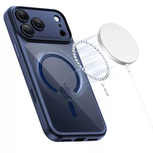 Tech-protect magpeak magsafe cc iPhone 17 Pro Max mélykék/átlátszó
