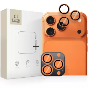   Tech-Protect Camring Fit+ kameravédő iPhone 14 Pro / Max / 15 Pro / Max / 16 Pro / Max / 17 Pro / Max kozmikus narancs