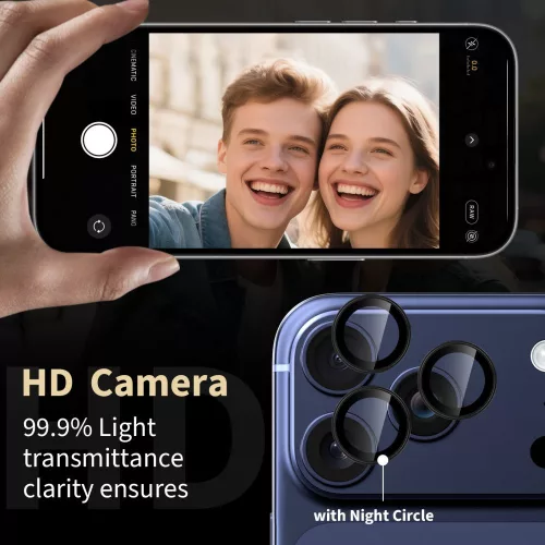 Tech-Protect Camring Fit+ kameravédő iPhone 14 Pro / Max / 15 Pro / Max / 16 Pro / Max / 17 Pro / Max kozmikus narancs
