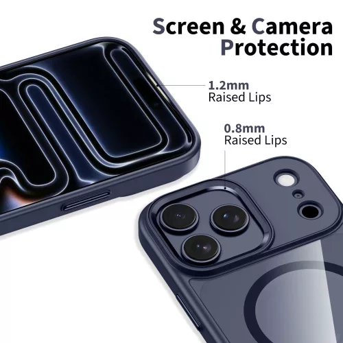 Tech-protect magmat magsafe iPhone 17 Pro Max tok - deep blue/clear
