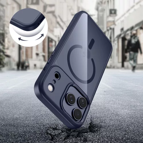 Tech-protect magmat magsafe iPhone 17 Pro Max tok - deep blue/clear