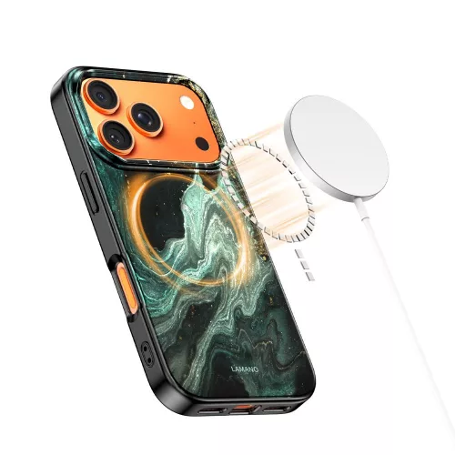 Tech-protect lamano magsafe iPhone 17 Pro Max zöld aura tok