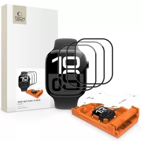   Tech-Protect Easy Set Flex+ Apple Watch üvegfólia (3 db) - 44 mm