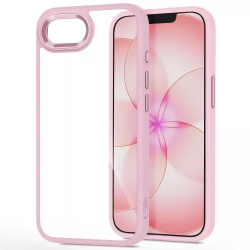 Tech-protect magmat iphone 16e / 17e hátlap - soft pink/clear