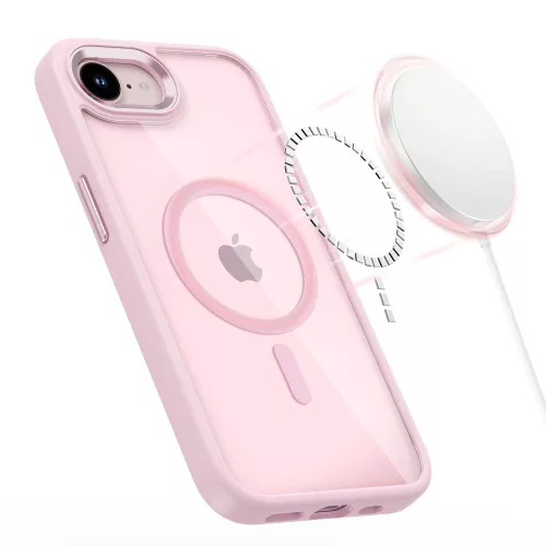 Tech-protect magmat magsafe iphone 16/17 soft pink/clear tok