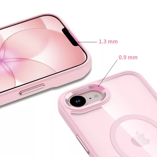 Tech-protect magmat magsafe iphone 16/17 soft pink/clear tok