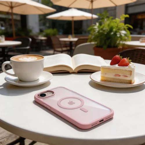 Tech-protect magmat magsafe iphone 16/17 soft pink/clear tok