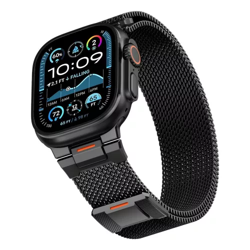 Tech-Protect Milano Vanguard Apple Watch szíj 44/45/46/49 mm - fekete