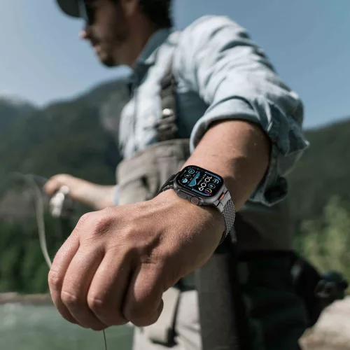 Tech-Protect Milano Vanguard Apple Watch szíj 44/45/46/49 mm - fekete