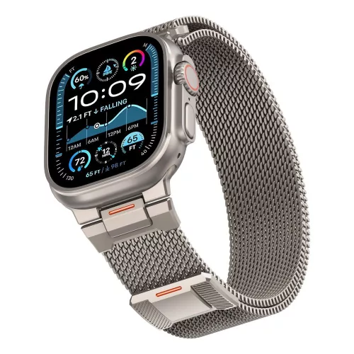 Tech-Protect Milano Vanguard Apple Watch szíj 44/45/46/49 mm - titán