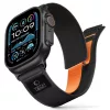Tech-Protect Nylon Elite Apple Watch szíj 44/45/46/49 mm - fekete/narancssárga