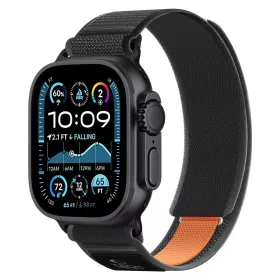   Tech-Protect Nylon Elite Apple Watch szíj 44/45/46/49 mm - fekete/narancssárga