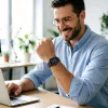 Tech-Protect Nylon Elite Apple Watch szíj 44/45/46/49 mm - fekete/narancssárga