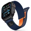 Tech-Protect Nylon Elite Apple Watch szíj 44/45/46/49 mm - sötétkék/narancssárga