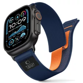   Tech-Protect Nylon Elite Apple Watch szíj 44/45/46/49 mm - sötétkék/narancssárga