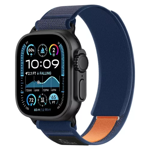 Tech-Protect Nylon Elite Apple Watch szíj 44/45/46/49 mm - sötétkék/narancssárga