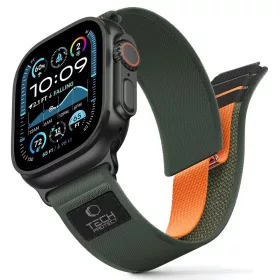   Tech-Protect Nylon Elite Apple Watch szíj 44/45/46/49 mm - zöld/narancssárga