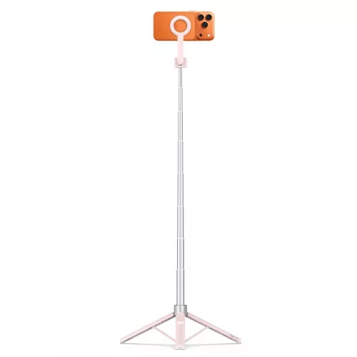 Tech-protect l10s magsafe bluetooth selfie stick tripod rózsaszín/szürke