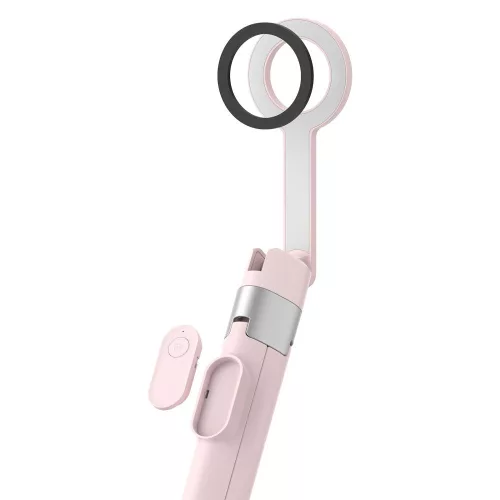 Tech-protect l10s magsafe bluetooth selfie stick tripod rózsaszín/szürke