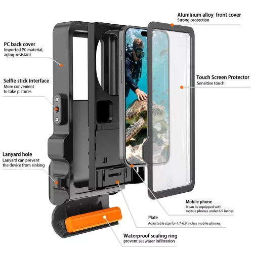 Tech-Protect IPX8 PRO univerzális vízálló tok - szürke/fekete
