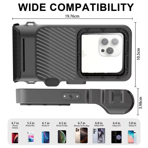 Tech-Protect IPX8 PRO univerzális vízálló tok - szürke/fekete