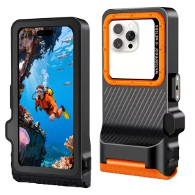   Tech-Protect IPX8 PRO univerzális vízálló tok - fekete/narancssárga