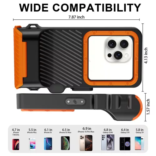 Tech-Protect IPX8 PRO univerzális vízálló tok - fekete/narancssárga