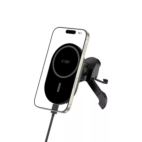 Tech-Protect MM15W-V6 15W BLACK/BLACK MagSafe mágneses autós tartó töltővel