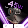Tech-Protect CC01 2 portos autós töltő PD 45W / QC3.0 fekete