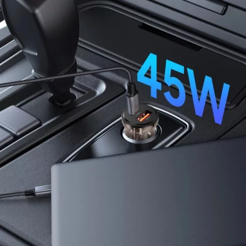 Tech-Protect CC01 2 portos autós töltő PD 45W / QC3.0 fekete