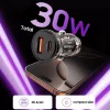 Tech-Protect CC01 2 portos autós töltő PD 30W / QC3.0 fekete -