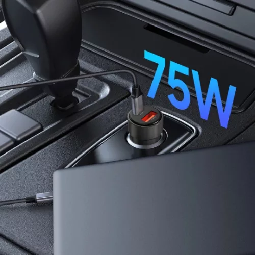 Tech-Protect CC03 2 portos autós töltő PD 75W fekete