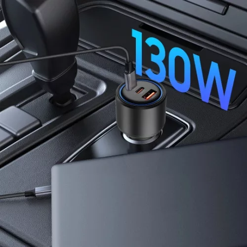 Tech-Protect CC04 3 portos autós töltő PD 130W fekete