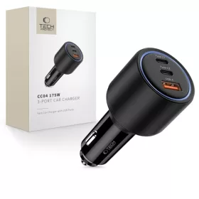 Tech-Protect CC04 3 portos autós töltő PD 175W fekete