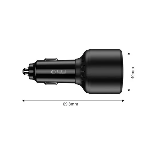 Tech-Protect CC04 3 portos autós töltő PD 175W fekete