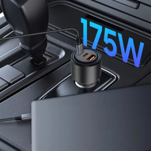 Tech-Protect CC04 3 portos autós töltő PD 175W fekete