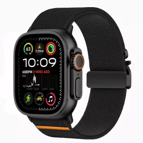   Tech-Protect Nylon Clasp Apple Watch szíj 44/45/46/49 mm - fekete