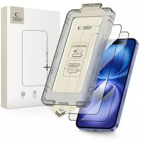   Tech-protect Quick Set+ 2-pack iPhone 15 / 16 Fekete üvegfólia
