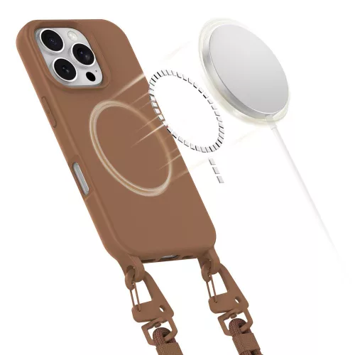 Tech-Protect MagNecklace MagSafe tok Apple iPhone 16 Pro készülékhez - Csokoládé barna