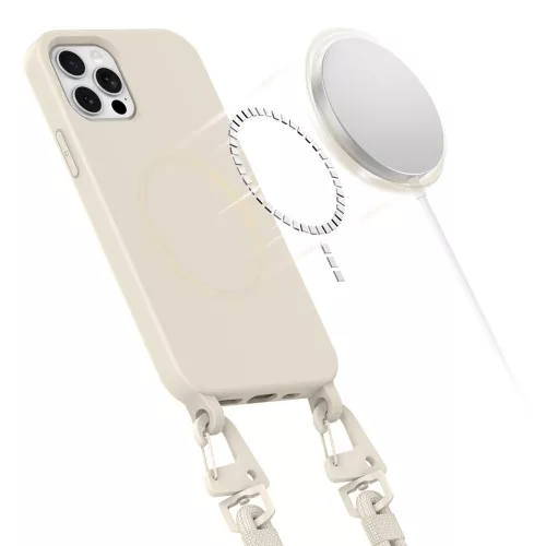Tech-Protect Magnecklace MagSafe tok, Apple iPhone 12/12 Pro cosmic latte