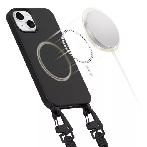 Tech-Protect Magnecklace MagSafe iPhone 14 fekete nyaklánc tok