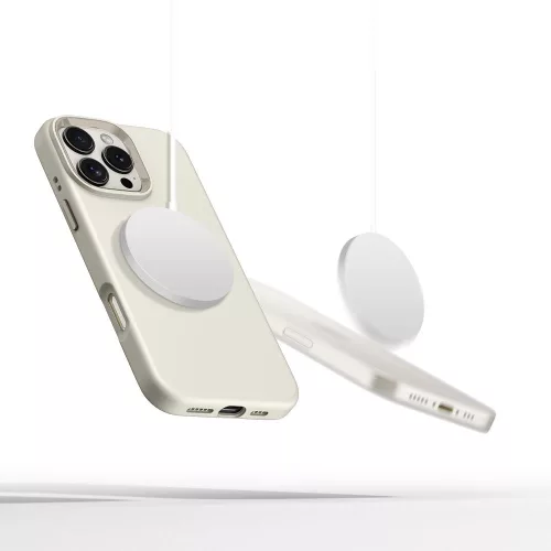 Tech-protect silicone pure magsafe iPhone 16 Pro szilikontok - cosmic latte