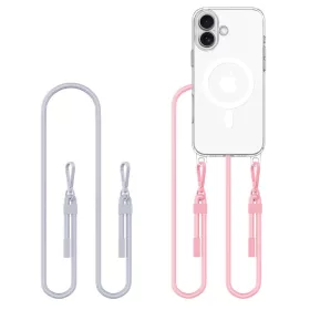   Tech-protect flexair chain magsafe iphone 16 védőtok szürke és rózsaszín