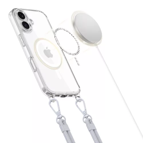 Tech-protect flexair chain magsafe iphone 16 védőtok szürke és rózsaszín