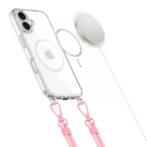 Tech-protect flexair chain magsafe iphone 16 védőtok szürke és rózsaszín