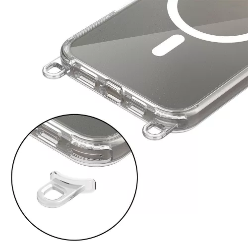 Tech-protect flexair chain magsafe iphone 16 védőtok szürke és rózsaszín