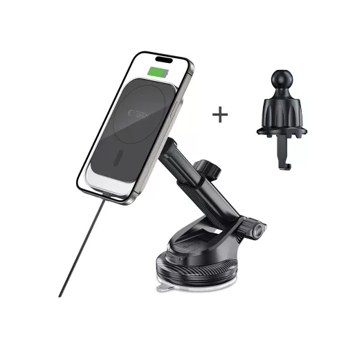 Tech-Protect MM15W-V9 15W MagSafe mágneses autós tartó töltővel