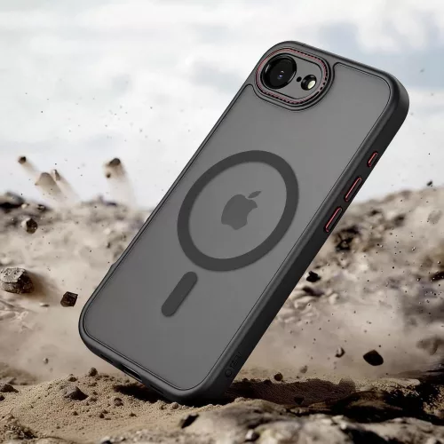 Tech-protect magcam magsafe iphone 16e / 17e mátt fekete/piros